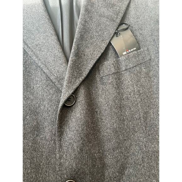 NEW Kiton Cashmere Chincilla 3 Button Overcoat Charcoal Gray Size XL JL - Picture 8 of 12